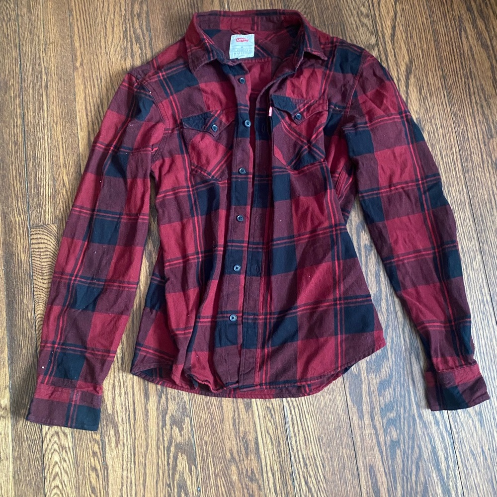 Red Levi’s flannel. Size medium